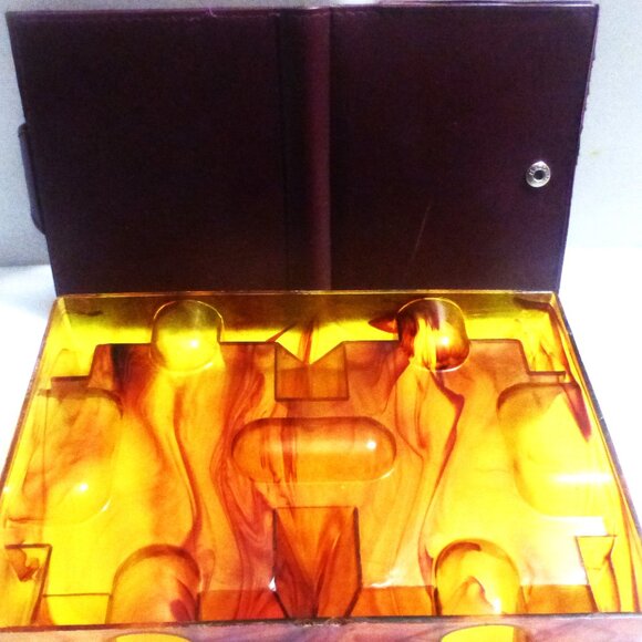 Vintage CARDS Card Deck Card Holder Card Tray Leather Case Silk Bag Bridge - Picture 4 of 11